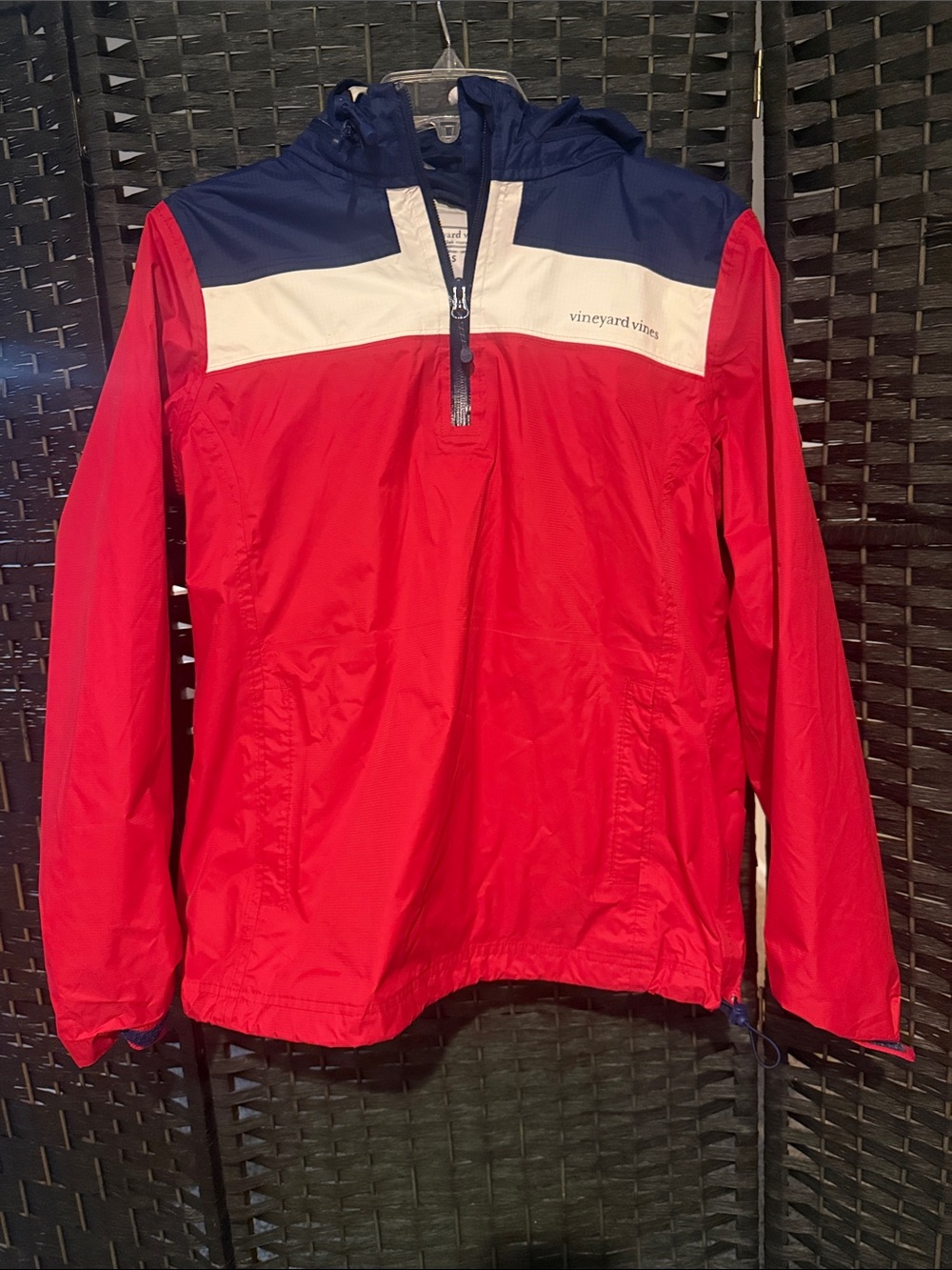 Vineyard Vines Red, Navy & White Windbreaker Pullover Jacket